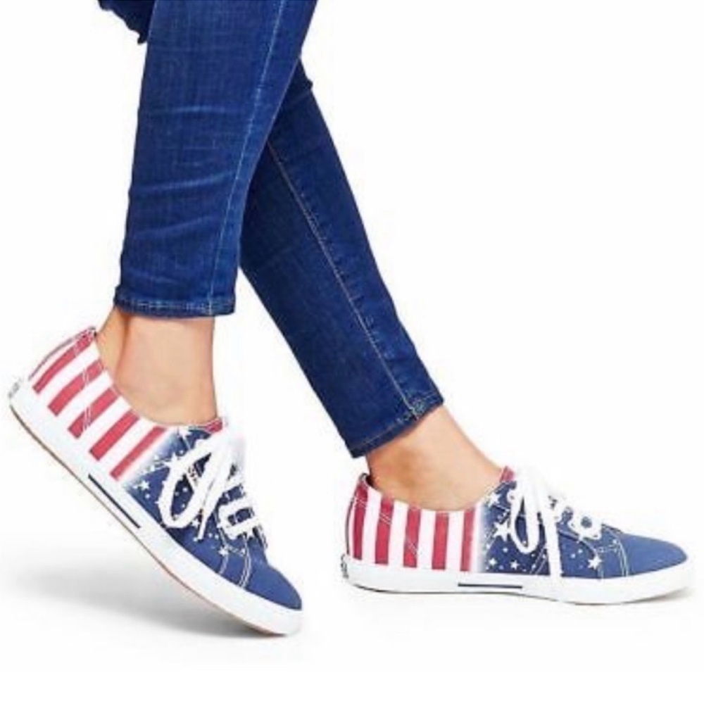 SUPERGA Stars and Stripes American Flag Sneakers - Size 8